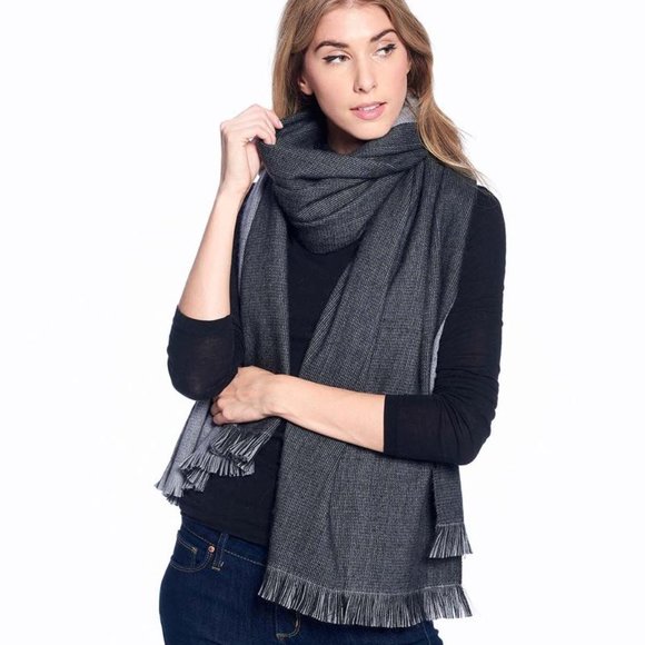 Baby Alpaca Reversible Wrap Shawl Blanket Scarf, Obsidian , Perfect GIFT - Picture 3 of 6